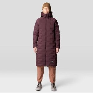 Mountain Hardwear Stretch Down Long Coat Size Small Blackberry NWT